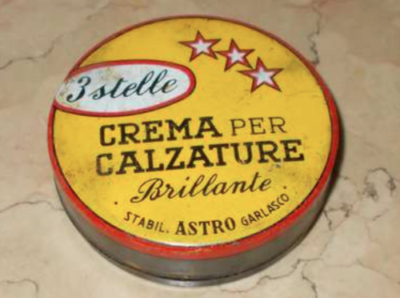 Scatola Pubblicitaria In Latta 3 Stelle, Crema Per Calzature, Garlasco