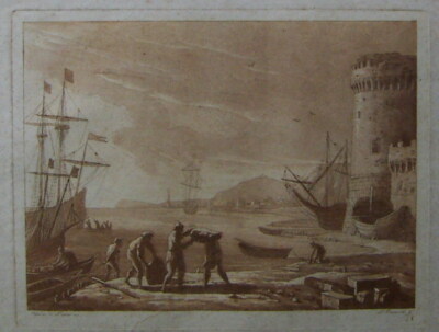 Napoli: Antica Veduta Portuale, Caracciolo, Lorraine, Incisione