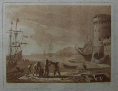 Napoli: Antica Veduta Portuale, Caracciolo, Lorraine, Incisione