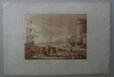 Napoli: Antica Veduta Portuale, Caracciolo, Lorraine, Incisione