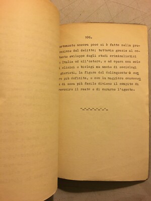 Mario Vinci, Argomenti Di Antropologia Criminale (Napoli, Anni '30)