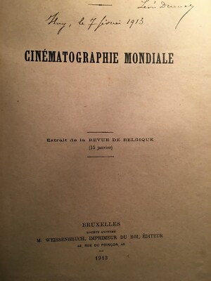 Leon Dumas, Cinematographie Mondiale, 1913
