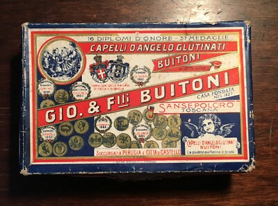Pasta, Pastificio Buitoni, Capelli d'Angelo, Inusuale Rara Scatola Pubblicitaria