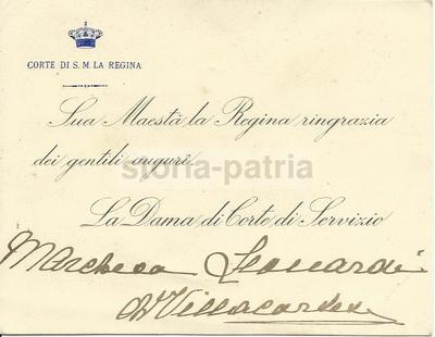 Araldica Savoia: Corte Della Regina, Dama Di Corte Marchesa Leonardi Villacortese
