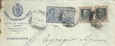 Convitto Serafini   Città Di Castello   Antica Busta Pubblicitaria   Storia Postale