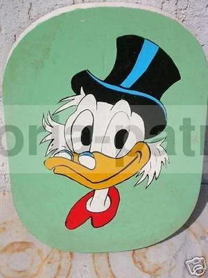 Famous Disney Characters: Scrooge McDuck. Painted Panel.