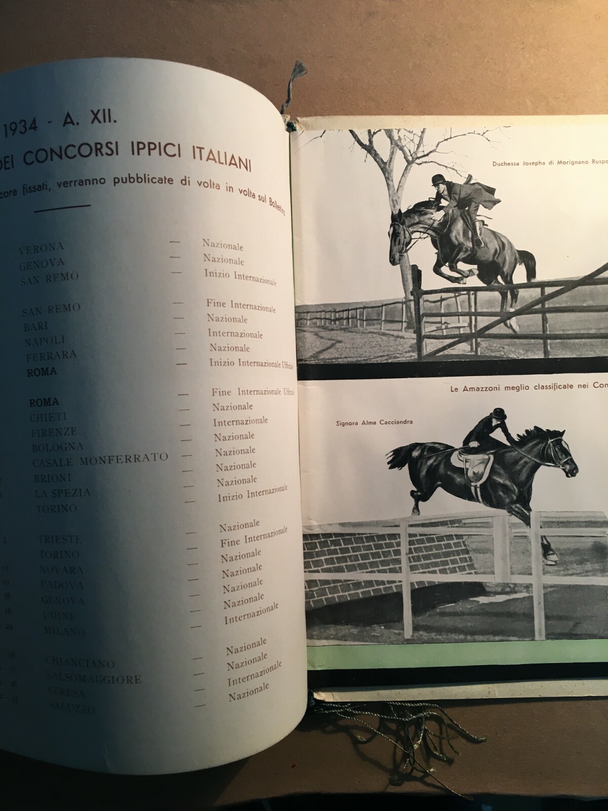 Sport, Ippica, Cavallo, Equitazione, Caccia, Folklore d'Epoca, Fascismo, Calendario '34