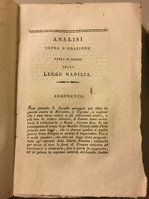 Letteratura Classica: Cicerone, Orazioni. Giannangelo Da Cesena E Carlo Serra, 1827