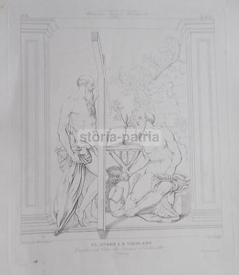 Tintoretto: Antica Stampa Devozionale, SS. Girolamo E Andrea, Pistolesi, Metà '800