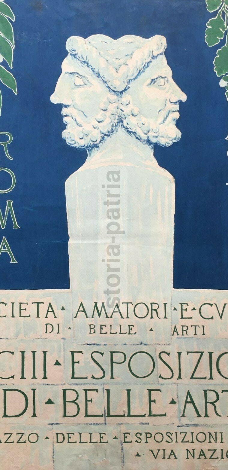 Belle Arti: Antica Esposizione Romana, Società Amatori E Cultori Di Belle Arti   Manifesto Originale, 1927