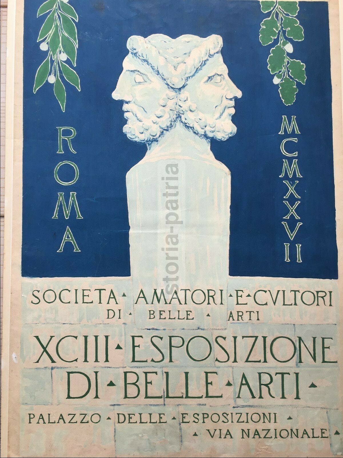 Belle Arti: Antica Esposizione Romana, Società Amatori E Cultori Di Belle Arti   Manifesto Originale, 1927