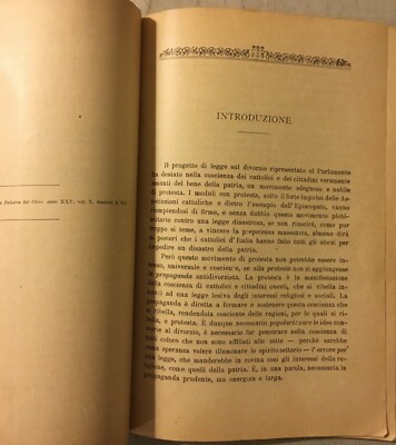 Divorzio, Matrimonio, Legge Berenini, Adulterio, Mazzella, Rossano Calabro, Novembre 1902