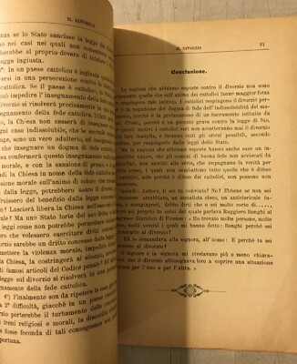 Divorzio, Matrimonio, Legge Berenini, Adulterio, Mazzella, Rossano Calabro, Novembre 1902