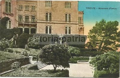 Trieste, Veduta Architettonica Di Miramare, Cartolina d'Epoca A Colori