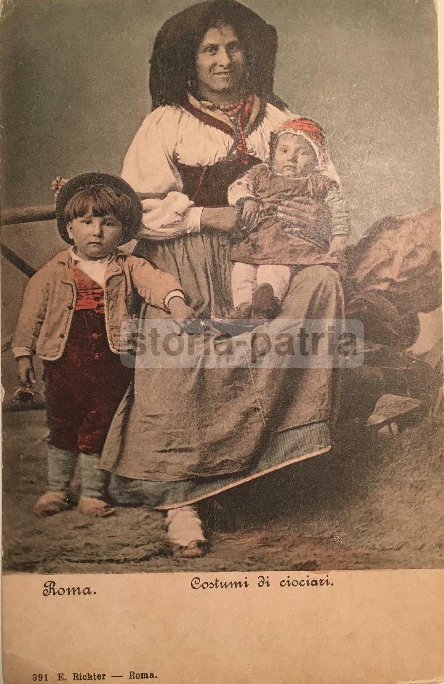 Roma, Ciociaria, Folklore, Costumi Ciociari, Antica Cartolina A Colori, Richter, Primo '900