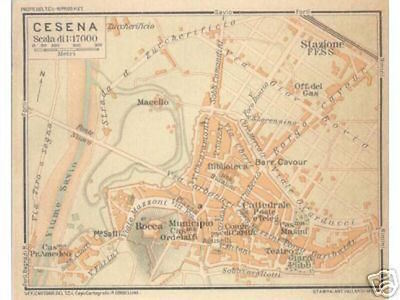 Cesena, Emilia Romagna: Carta Topografica d'Epoca