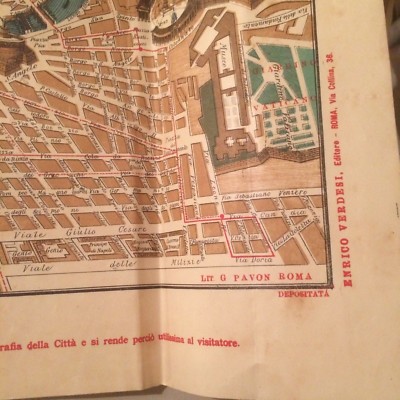 Roma: Grande Mappa Topografica, Tramway E Monumenti