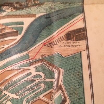 Roma: Grande Mappa Topografica, Tramway E Monumenti