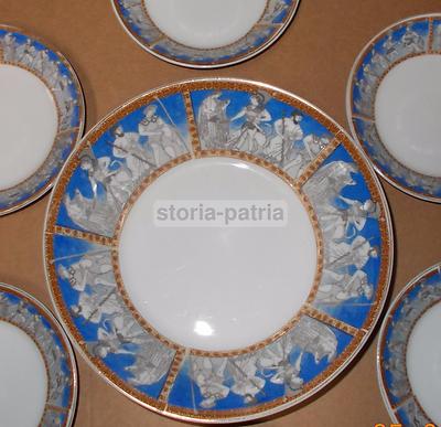 Arte, Decorazione, Mitologia: Artistici Decori Con Guerrieri. Set Di Porcellane Royal.