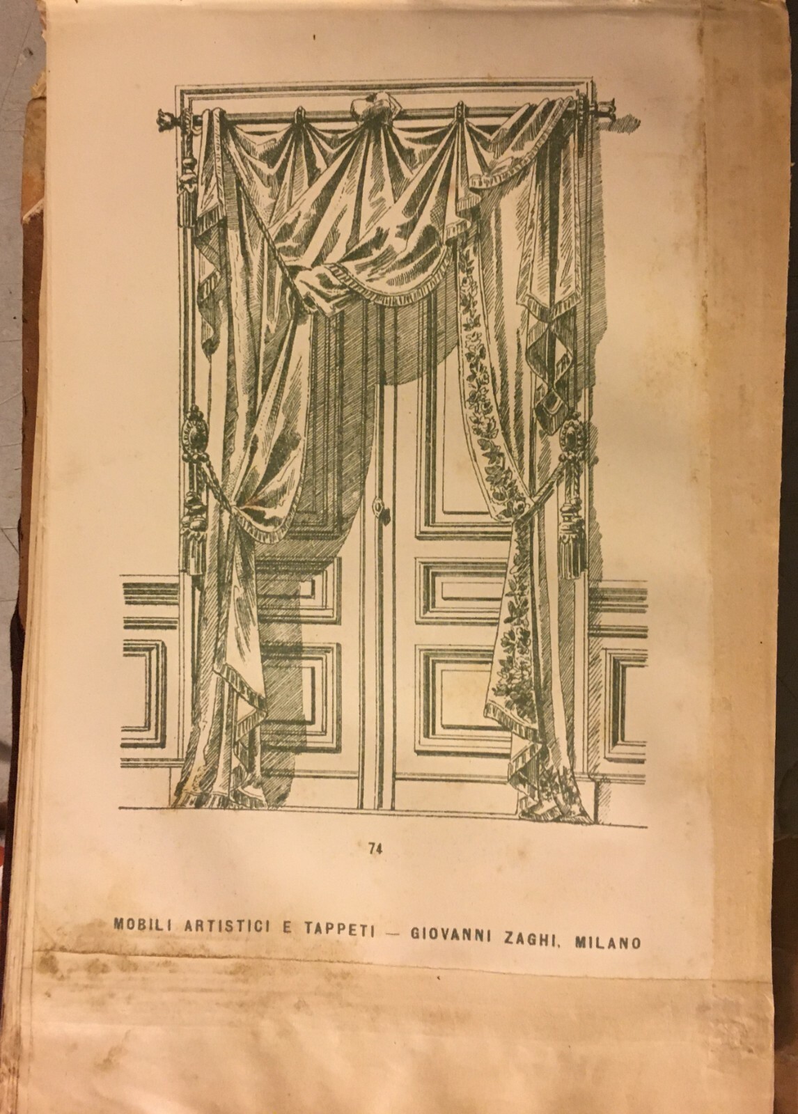 Giovanni Zaghi, Mobili Artistici E Tessuti: Stampa Pubblicitaria d'Epoca, Milano