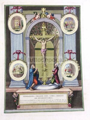 Antica Stampa Popolare Devozionale: Cristo Di Guamantanga, Perù