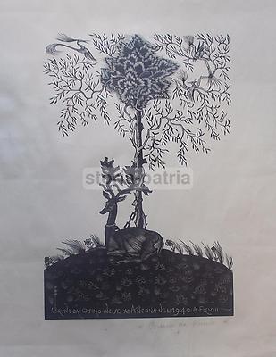Arte Marche Ancona: Bruno Da Osimo (Marsili), Xilografia Allegorica Con Cervo