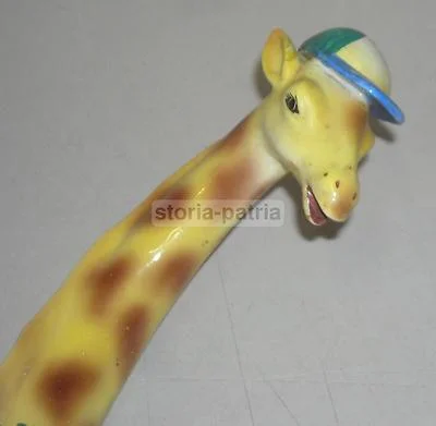 Polychrome Ceramic Sculpture Depicting a Giraffe, Mid-20th Century