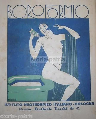 Pubblicità Farmaceutica e Cosmesi Boroformio e Profumi Tosi Artisti Minardi e Mauzan, 1926 Circa