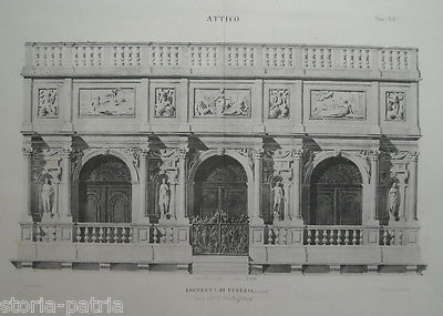 Loggetta Del Sansovino A Venezia, Prospetto Architettonico   Stampa Antica