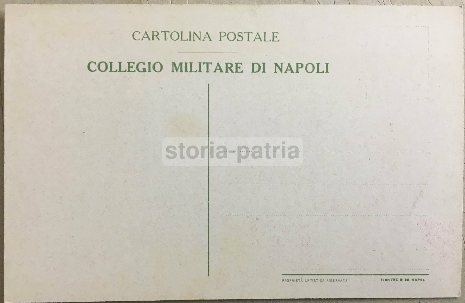Militaria, Collegio Militare, Napoli: Veduta Panoramica Con Vesuvio E Militari, Cartolina Richter