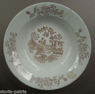 Richard Ginori Mondovì: Ceramica Decorativa, Decoro Floreale, Piatto Con Cineserie