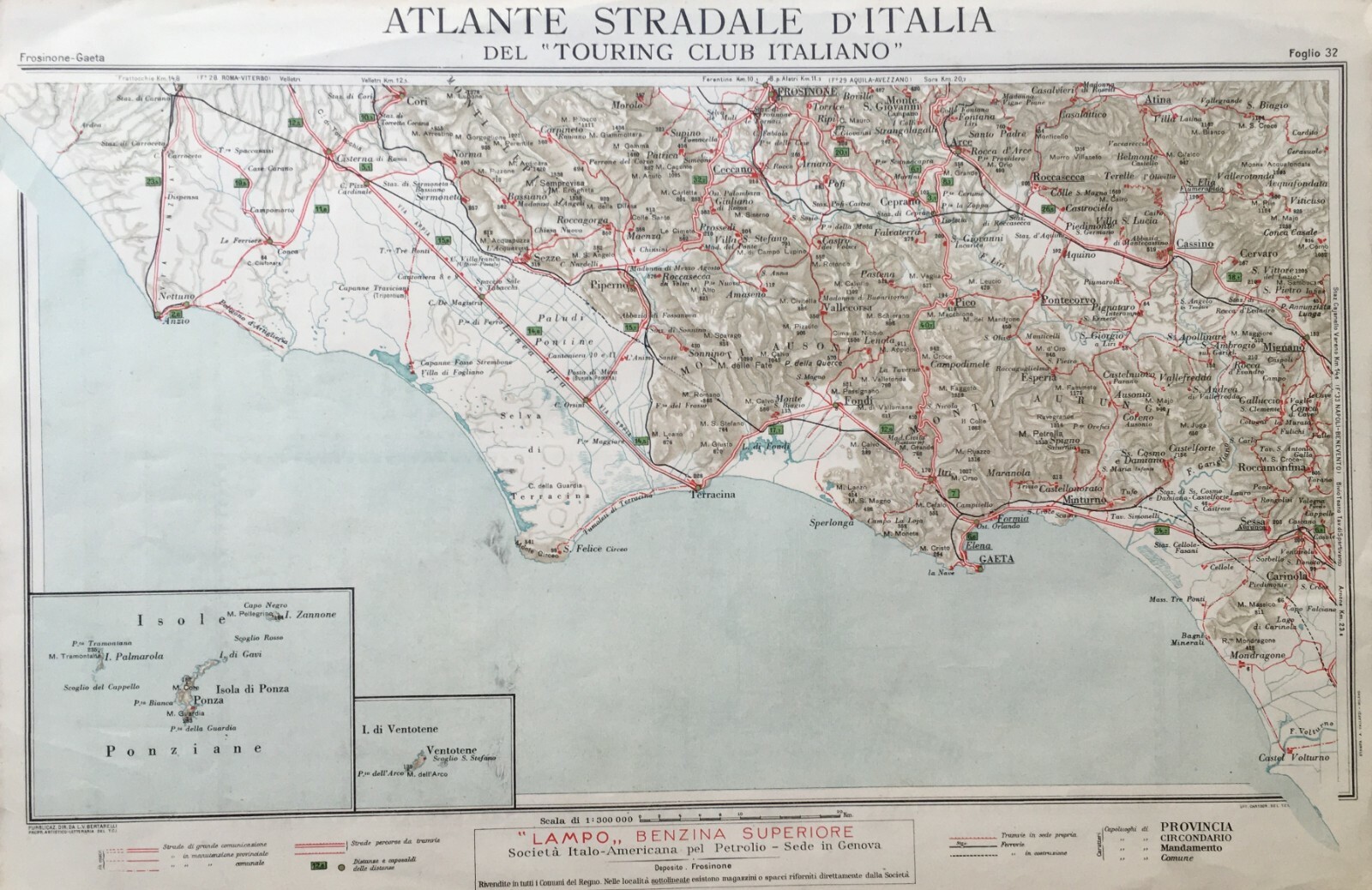 Gaeta, Terracina, Formia, Anzio, Paludi Pontine, Ceprano, Cassino, Ventotene, Ponza   Mappa