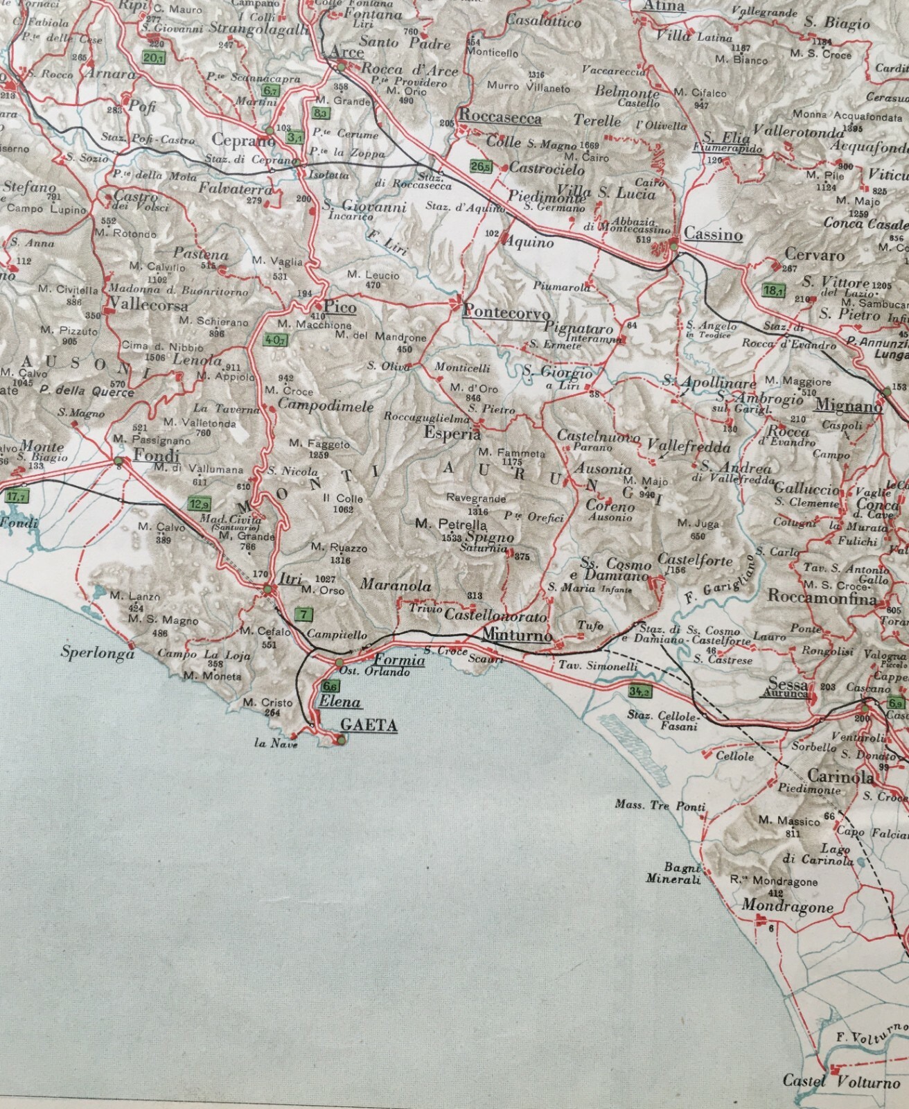 Gaeta, Terracina, Formia, Anzio, Paludi Pontine, Ceprano, Cassino, Ventotene, Ponza   Mappa