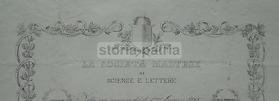 Araldica Malta: Diploma Della Società Maltese Di Scienze E Arti, 1865