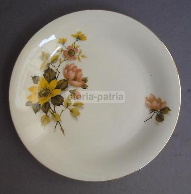 Piatto Piano In Porcellana Karim Con Decori Floreali E Bordo Dorato