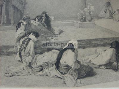 Puglia, Trani, Napoli, Arte Dell'Ottocento, Antonio Piccinni, Domenico Morelli: Antica Incisione Originale