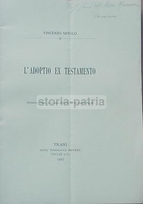 Puglia, Trani, Giuridica, Notariato, Adoptio Ex Testamento, Mitolo, Antica Edizione