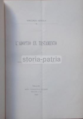 Puglia, Trani, Giuridica, Notariato, Adoptio Ex Testamento, Mitolo, Antica Edizione