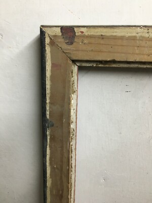 Antica Cornice In Legno Con Decorazione Marmorizzata Ad Aerografo