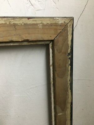 Antica Cornice In Legno Con Decorazione Marmorizzata Ad Aerografo