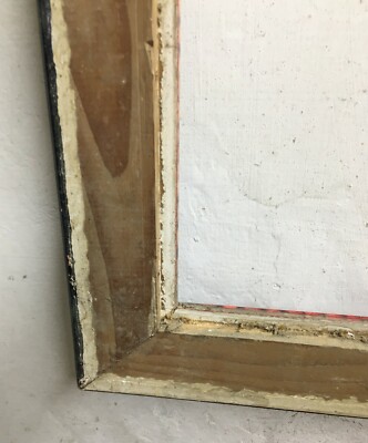 Antica Cornice In Legno Con Decorazione Marmorizzata Ad Aerografo
