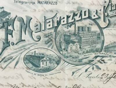 Antica Pubblicitaria Matarazzo, Napoli, S. Paolo Del Brasile, Oleificio, Lettera 1910