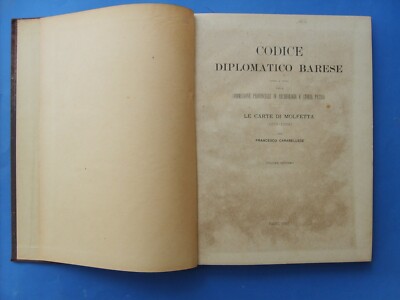 Francesco Carabellese, Codice Diplomatico Barese: Le Carte Di Molfetta (1076 1309), 1912
