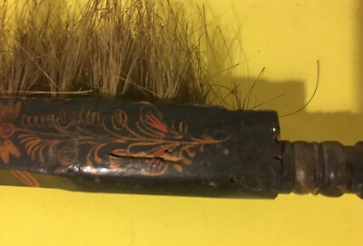 Spazzola Da Collezione In Legno Laccato E Decorato, Antica Da Vetrina (cineserie)