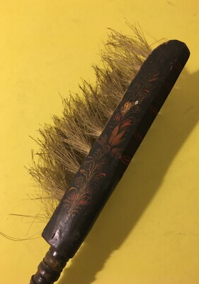 Spazzola Da Collezione In Legno Laccato E Decorato, Antica Da Vetrina (cineserie)