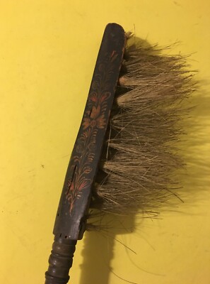 Spazzola Da Collezione In Legno Laccato E Decorato, Antica Da Vetrina (cineserie)