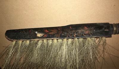 Spazzola Da Collezione In Legno Laccato E Decorato, Antica Da Vetrina (cineserie)