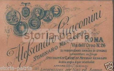 Giacomini Rome: Antique Roman Tinsmith. Rare Collectible Advertising and Heraldry