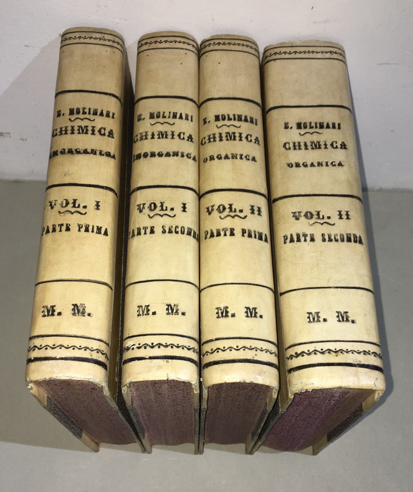 Chimica Organica E Inorganica: Antica Edizione Hoepli, Molinari, 4 Volumi Illustrati