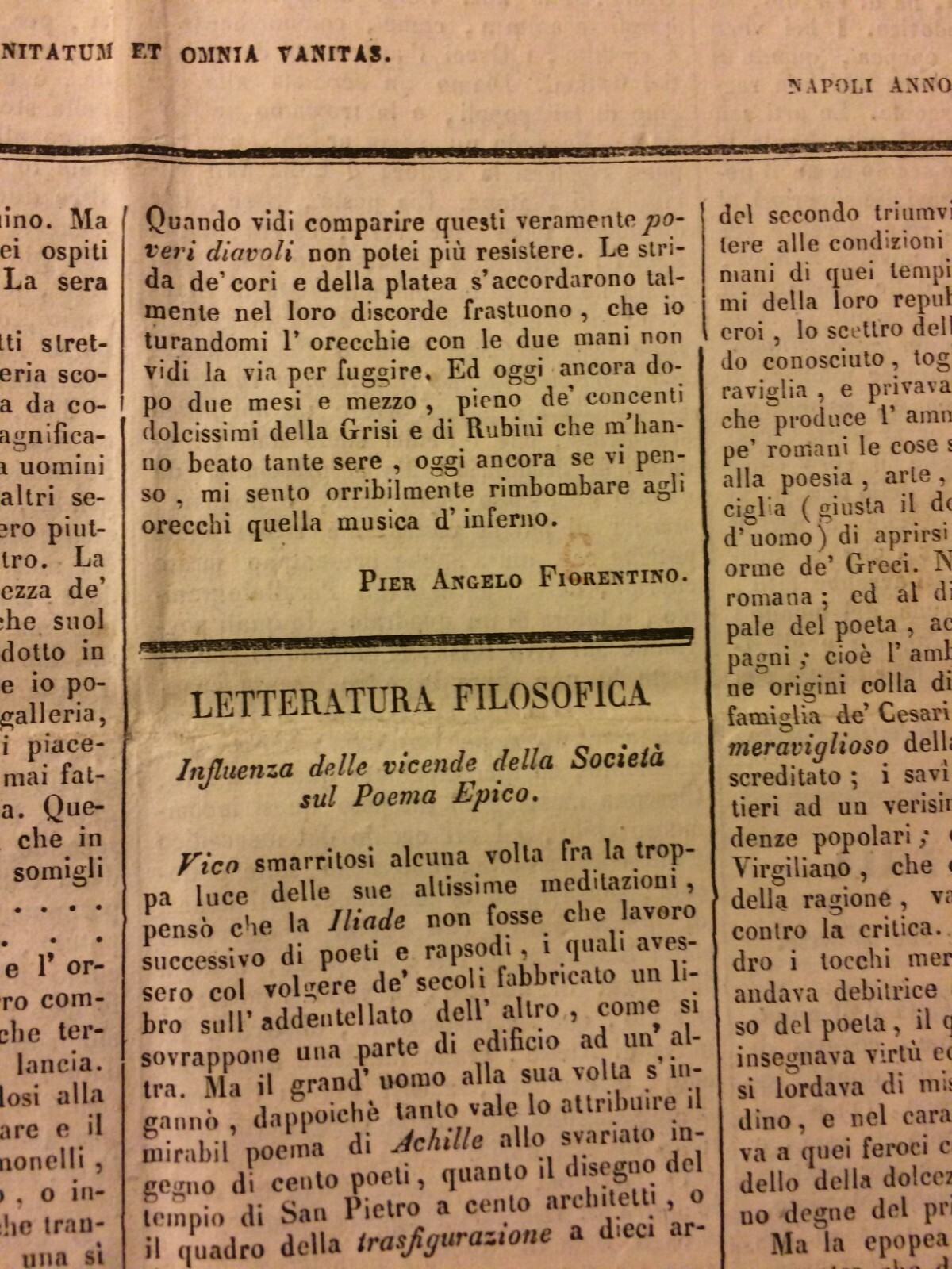 Napoli: Antico Raro Periodico Il Globo Aerostatico, Pier Angelo Fiorentino, 1835 36
